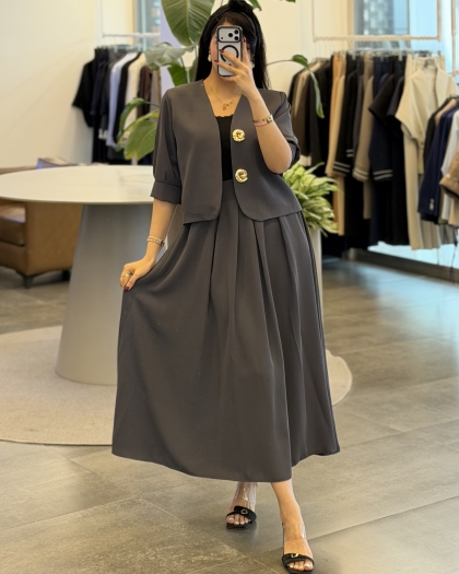 کراپ کت با دامن کارتین کد406