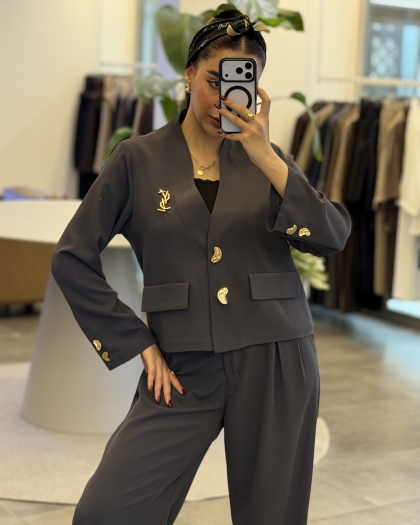 کراپ کت با شلوار کاترین کد323