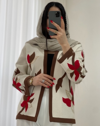 کت لینن  گلدوزی لاله کد216