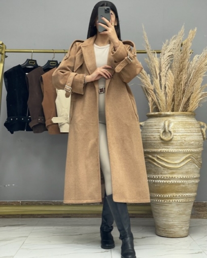 پالتو فوتر جناقی کمر پرچ کد310