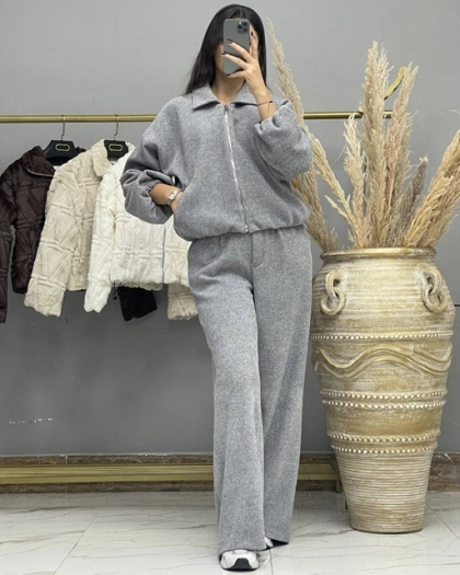 ست بامبر و شلوار مخمل کبریتی کد306